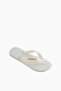 Women's Top Logo Metallic Slippers 4127244000 White 4127244000 Juststep - 2