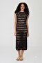 Women's Ecru Hole Detailed Openwork Knitwear Beach Dress