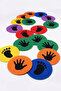 Twister 12 Pieces Colorful Felt Step Feet Hands Sensory Development Balance Skill Nursery Kindergarten Educational Toy Kid Stress Reliever - 3