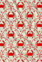 Cream Red Repeating Crab Pattern 70X150 Beach Towel - Digital Printed Bath Towel - 2