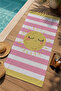 Pink and White Striped Smiling Sun Patterned 70X150 Beach Towel - Digital Printed Fade-Resistant Bath Towel - 3