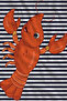 Navy Blue White Striped Lobster Patterned 70X150 Beach Towel - Cotton Bath Towel - 2