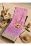 Pink Floral Cute Marine Character Patterned 70X150 Beach Towel - Digital Printed Fade-Resistant Bath Towel - 5