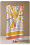 Pastel Striped Smiling Sun Patterned 70X150 Beach Towel - Cotton Bath Towel - 4