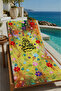 Yellow Floral Mandala Garden Patterned 70X150 Beach Towel - Digital Printed Bath Towel