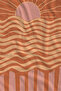 Tile Pink Retro Sunset and Wave Stripes 70X150 Beach Towel - Cotton Bath Towel - 2