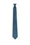 Black Patterned Petrol Blue Silk Tie – 8 cm Wide - 7