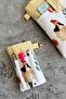 Fabric Book Cover with Pen Holder and Glasses Compartment Pocket Book Organizer Protector - 5