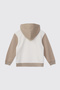 Boy's Hooded Zippered Beige Sweatshirt - 2