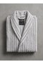 Cotton Paris Maison Stripe Premium Series Jacquard Striped 100% Cotton Shawl Collar Luxury Unisex Bathrobe -Misty Blue Collection - 3