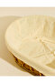 Brown Oval Basket with Fabric - 3