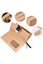 Women's apricot leather horizontal zipper mid-length leaf wallet. - 5