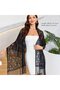 Women's blue tassel scarf 180x70cm floral mesh breathable. - 4