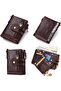 Vintage Y2K wallet brown compact bi-fold chain double zipper. - 5