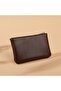Mini PU zip wallet coffee textured coin/key women's. - 2