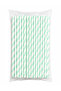 Light Green White Striped Paper Straws 6mm X 19.7 cm -50 Pieces - 2