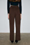 Phaliera Women's Flexible Fabric Comfortable Fit Velcro Closure Dark Brown Trousers - 6