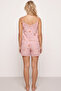 Powder Flower Patterned Bürümcük-Krınkıl Shorts Pajama Set 26120225 - 2