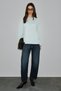 Neat Women's Organic Cotton Crew Neck Oversized Fit Long Sleeve Gray T-Shirt - 5