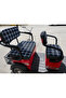 Leksus Haway Compatible Plaid Patterned Seat Cover Set - Checkered Motor Seat Protector Set - 2