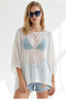 Women's White Transparent Poncho Blouse Blz-19003443 - 2