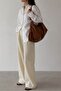 Smooth Taba Large Size Casual Women's Shoulder Bag - Crossbody Daily Bag with Adjustable Strap