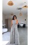 White Polka Dot Wide Leg Viscose Jumpsuit - 4
