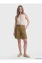 Lcw Vision Khaki High Waist Pleated Women's Shorts