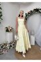 Women's Sari Midi Dress Square Collar Lace Strap Layered Skirt Poplin Textured - 4