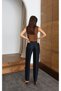 Women's Rinse Jean Pants High Waist Belt Detailed Balloon Fit Denim - 6