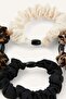 Women's 4-Piece Leopard Pattern and Plain Drawstring Hair Accessory Set I3636Axns - 3