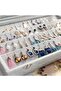 Earring storage box 40-pair velvet transparent lockable dustproof. - 2