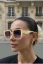 Palme Square Gold Accessory Ultra Light U400 Filtered Luxury Beige Yellow Women's Sunglasses
