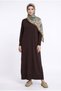 Trendy Stripe Patterned Cold Yarn Wide Fit Long Sweater Dress-130 cm