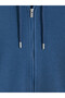 Ozmarka New Season Navy Blue Hooded Men's Zippered Sweatshirt - 6