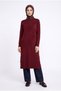Trend Cold Yarn Leaf Patterned Slit Full Fit Knitwear Tunic-112 cm