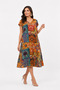 V-Neck Cotton Viscose Short Sleeve Dress - 2