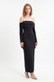 Body-Hugging Carmen Collar Knitted Maxi Stylish Evening Dress - 2