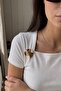 Women's Ribbed Blouse Luna Glow White – Square Neckline, Accessory Details, Comfortable Fit, Modern Cut - 5