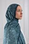Ethnic Floral Patterned Soft Shawl Emerald Green