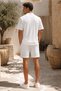 Men's Zippered Polo Collar T-Shirt and Shorts Set Vortex Fabric Summer Polo T-Shirt Shorts 2-Piece Set Short Sleeve Thin Summer Fabric Short Leg Shorts - 5
