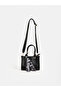 Leather Look Women's Shoulder Bag with Scarf Detail