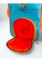 Blue Faux Leather & Orange Transparent Pvc Beach Bag - with Sand and Wet Item Pocket - 2