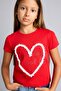 Regular Fit Crew Neck Heart Printed Short Sleeve T-Shirt Girls I4393A826Au