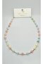 Cube Gold Color Pastel Stone Necklace (43+5 cm) - 2