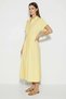 Women's Buttoned Pocket Detailed Waist-Slit Midi Yellow Dress - 2
