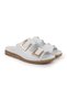 Women's Slippers Daily Genuine Leather Double Strap Square Metal Buckle Flat Sole 26Y-1695 - 3