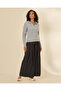 Women Grey V-Neck Polo Knit Pullover - 2