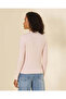 Women Pink Shoulder Button Detail Pullover - 3