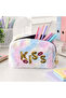 Plush Pen Holder and Makeup Bag Zippered Multi-Purpose Organizer Bag Rose - 3